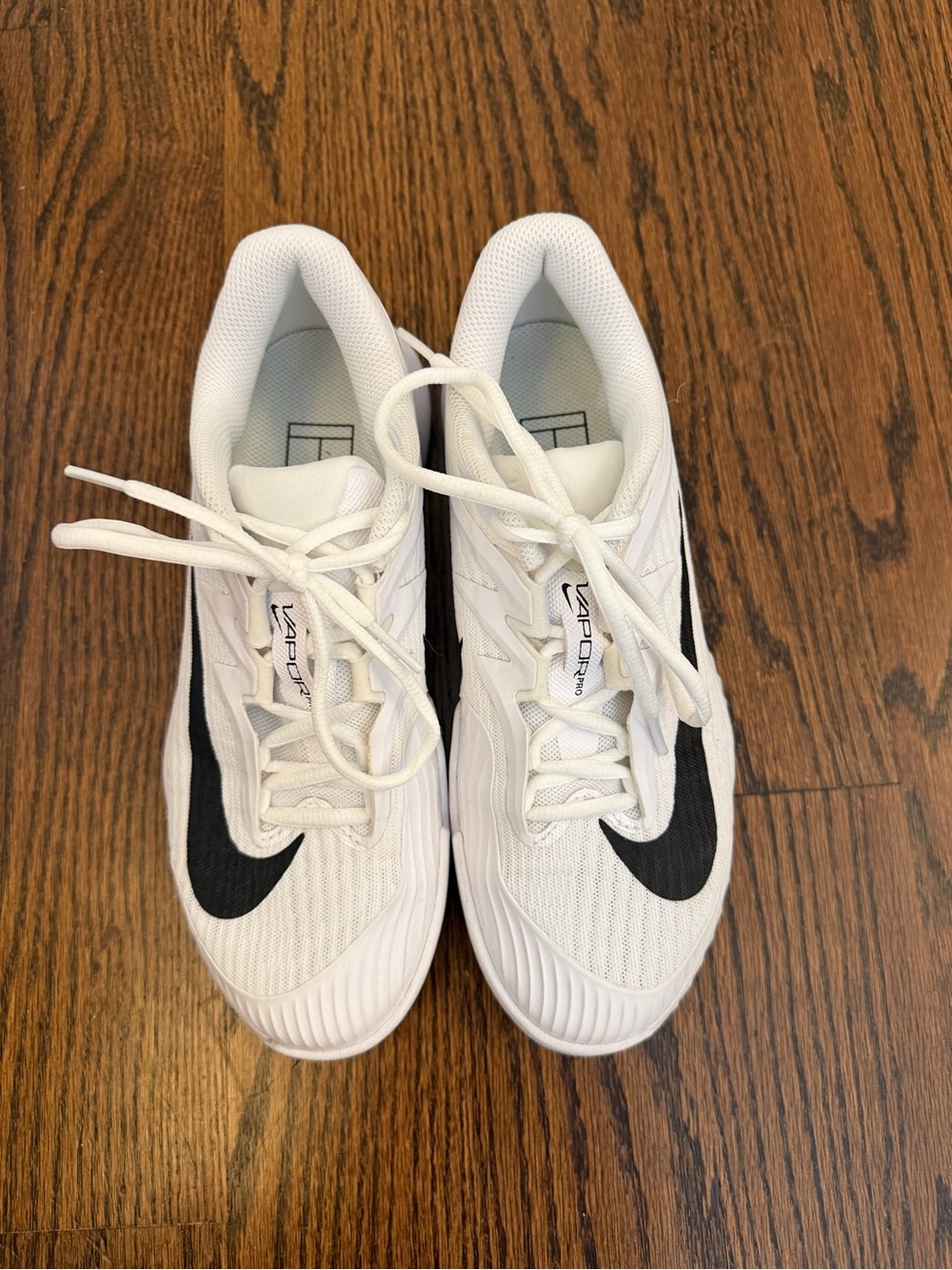 Nike White and Black Vapor Pro Athletic Shoes